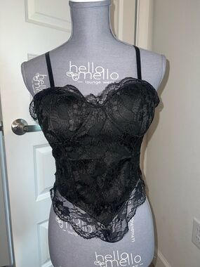 Black Lace Corset Crop Top